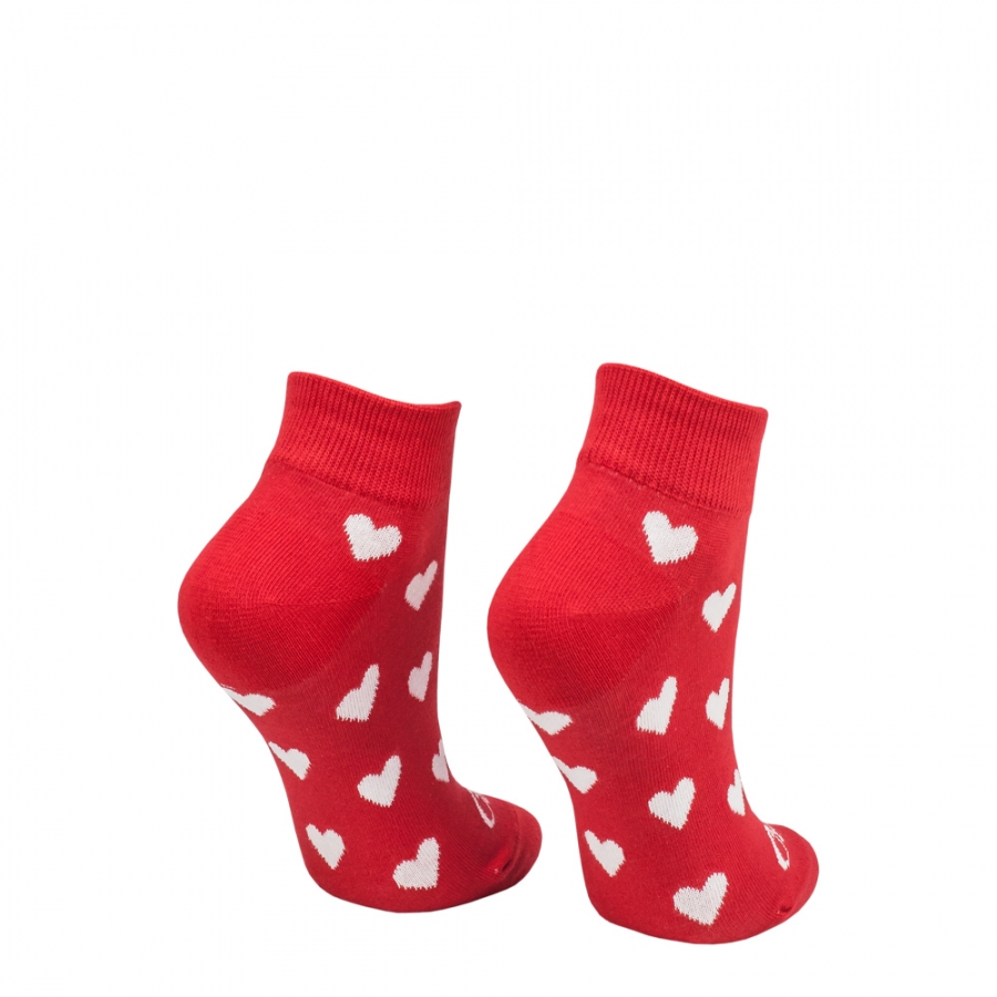 Ponožky Srdiečka červené krátke 